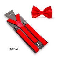 Red Bow Ties and Suspenders Set