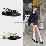 Docri Two-Tone round toe CNK doll shoes with double bows exported in full box MS-8408