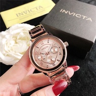 Invicta XC Gold-Plated Quartz Movement Stainless Steel Strap Japanese Korean Watch Women's Watch Stainless Steel Dial