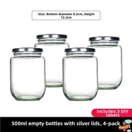 ZUNYI | Food-grade Round Canning-safe Glass Bottle With Lid Transparent