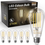 TJOY Edison Light Bulbs 60W Equivalent, Dimmable Vintage LED Light Bulbs, E26 Medium Base, Warm Whit