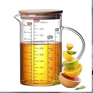 Glass Measuring Cup with Lid, 77L High Borosilicate Glass Measuring Cup for Kitchen or Restaurant, [