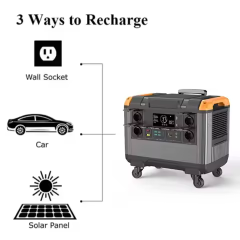 Portable 3000W Home Solar Power Station 3KW/5KW MPPT US Jump Starter 120v Camping Emergency External