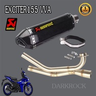 ท่อแต่ง exciter155vvaท่อเอกซ์ไซเตอร์155วีวีเอ ท่อakrapovic เคฟล่า ชุดฟูล ตรงรุ่น เสียงแน่นทุ้ม เสียง