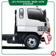 Premium Quality Sticker BDM BTM Lorry Sticker follow JPJ Standard / Sticker Lori BDM BTM mengikut sp