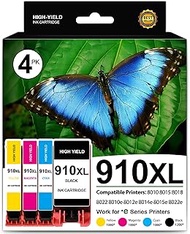 910XL Ink Cartridges Combo Pack High Yield Replacement for HP 910 910XL Work for OfficeJet Pro 8025e