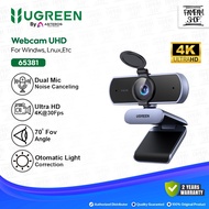 UGREEN 65381 Webcam 4K Full Ultra HD Resolution 4K 30fps / 1080P 60fps Built in Dual Mic Auto focus 
