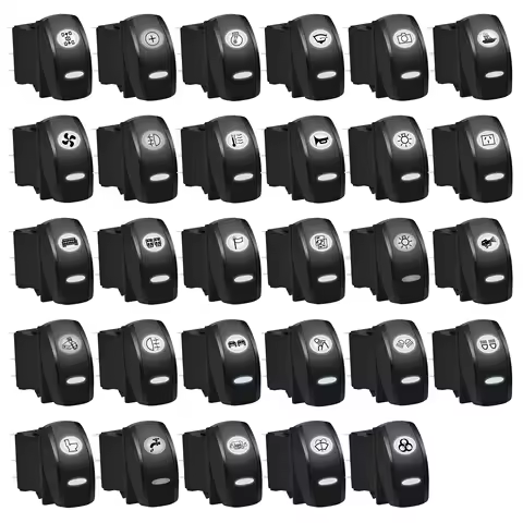 12V 24V White Led Light Rocker Switch ON OFF | ON-OFF-ON Waterproof Acc 4x4 2x4 Air Compressor Fog L