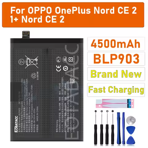 2026 Years 100% New 2×2250mAh BLP903 Battery For OnePlus Nord CE 2 5G Replacement Batteries With Gif