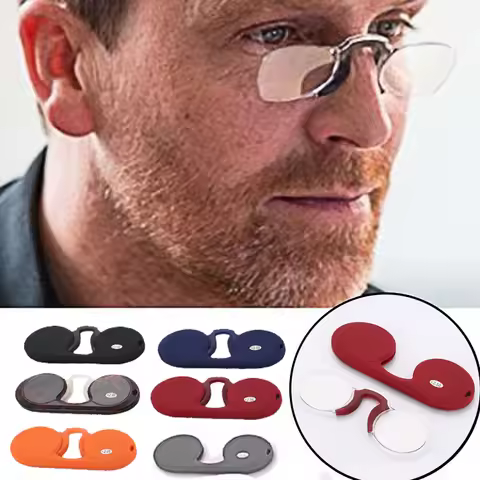 Portable Comfortable Soft Silicone Clip Nose Presbyopic Glasses Key Chain Men's and Women's Reading 