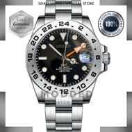 [MODDED] SEIKO MOD EXPLORER II GMT 40MM BLACK DIAL - Men Luxury Swiss Watches Timepieces Jam Tangan