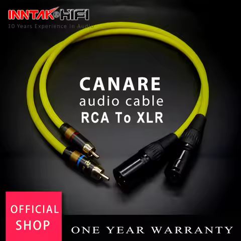 1Pair Yellow CANARE Professional Audio RCA - XLR Cable / 3Pin XLR to XLR HIFI Audio Cable For Amplif