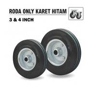 4" RUBBER WHEELS WHEELS ONLY 4 TROLLEY WHEELS 3 INCH/ WHEELS WITHOUT HOUSE 4 INCH 100MM