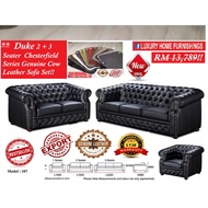 DUKE  3 + 2 Seater Chesterfield Series Designer  GENUINE COW LEATHER, H/L, SOFA Set, RM 13,789 SAVE 