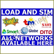 ❥ ♆ ⊕ Laminated Signages Load Available Here Sticker Signage PVC Sign Boards Load SIM Available her