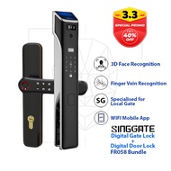 FREE Installation SINGGATE FR058 + FM021 Bundle Finger Vein + Face Recognition Door Lock + Digital Gate