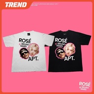 เสื้อยืด Rosé & Bruno Mars APT เสื้อยืดผ้าฝ้ายแบบใหม่ ผ้าฝ้ายสีดำ ขาวดำ 2 สี Black Pink Rosé cotton 