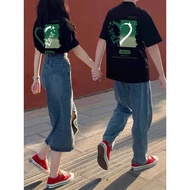 short-sleeved cotton design 2026 unique South Korea t-shirt breathable couple heart T7HY