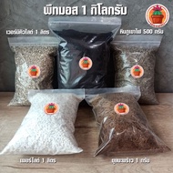 Peat Moss 1 Kilogram + Volcanic Rock No. 00 Pack 500 Grams + Perlite 1 Liter + Vermiculite 1 + Cocon