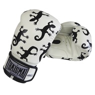 THAISMAI - BG124 นวมชกมวย นวมซ้อมมวย นวมต่อยมวย นวม อุปกรณ์มวยไทย หนังแท้ สีขาว - Fancy Boxing Glove