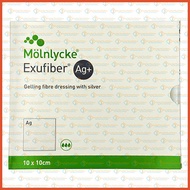 603402 Molnlycke Exufiber AG+ Gelling Fibre Dressing with Silver 10cm x 10cm (1 Box 10pcs)