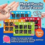 [8pcs Set]Metal Puzzle Brain Teaser IQ Test Game for Adult and Kids /Party Christmas Gift Goodie Bag
