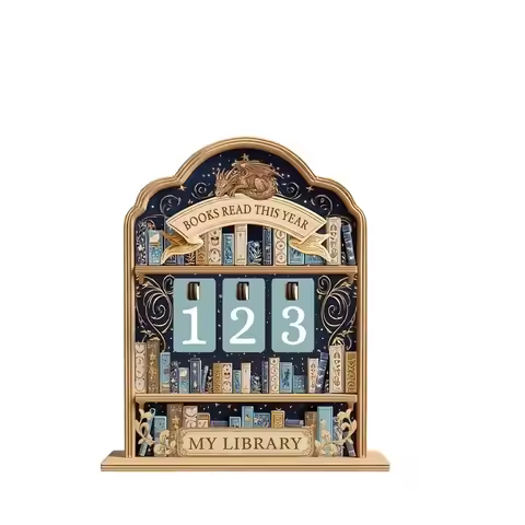 2D Books Read Tracker Wooden Handmade Reading Tracker Signage Books Read This Year Reading Counter H