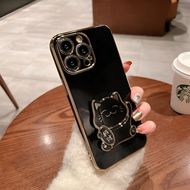 Case Xiaomi Redmi Note 9 Pro Soft Casing Hp Plating Stand Cat Kucing SoftCase Luxury Premium Shining