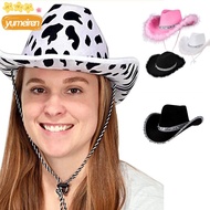 YUMEIREN Cowgirl Hat Sequin Fashion Cosplay Costume Party Performance Sequin Cowgirl Hats