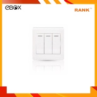 Rank Pesaro 3 Gang 1 Way Switch