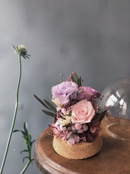 畢業畢業花禮【永生花圓球玻璃罩盅】康乃馨永生花