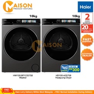 [Combo] Haier Inverter Front Load Washer 10KG HW100-BP12357S8 + Haier Inverter Heatpump Dryer 10KG H