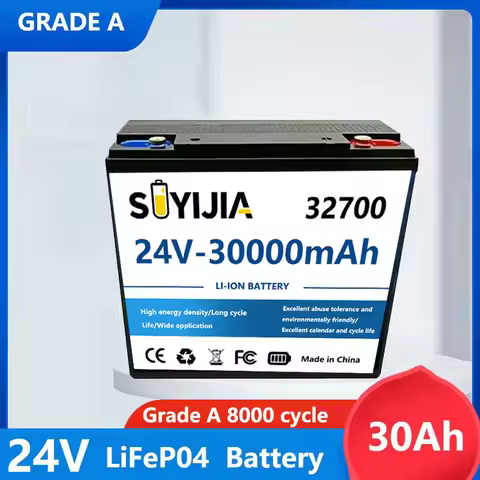 Batterie Au Lithium LiFePO4 200ah 24V, 30ah , Support 24V, BMS, Plus De 8000 Cycles, Pour Bateau Sol