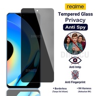 LAYAR Tempered Glass Anti Spy Privacy Screen Protector Realme P3 Q Q2 Pro Q3 V3 V5 5G V11 V11s V13 V