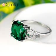 ♥T Classy Red Green Sapphire Ring Female Emerald Live Jewelry Wholesale silver 925 original ring for women rings men korean jewelry cincin lelaki cincin perempuan couple cincin emas korea 戒指