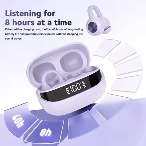 K30 Open Ear Ear Clip Bluetooth 5.4 Sports Earphones Digital Display Wireless Headset