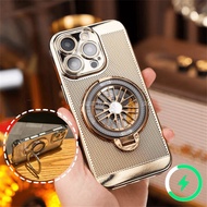 Titanium Desert Magnetic Phone Case For iPhone 16 Pro Max Plus Case iPhone 11 12 13 14 15 Pro Max Ca