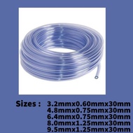 3MM 4MM 6MM 8MM 10MM | PVC Transparent Clear Hose Air Line Tube Plastic Pipe