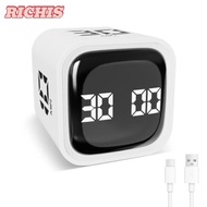 [RICHIS] Digital Cube Timer, Rotation Timing 3 Volume Adjustable Pomodoro Timer,  Gravity Sensing 5/