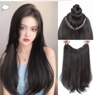 6-Key Clip-in Wig with Cup Length 55cm – Natural Hair, Easy to Change Style Rambut Palsu Perempuan W