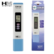 HM COM-80 เครื่องวัดคุณภาพน้ำแบบดิจิตอล TDS Temp EC 3 ใน 1 เครื่องตรวจจับ 0-5000ppm ปากกาทดสอบ