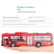 Children's bus toy boy toy car bus model simulation baby large open door bus school bus
