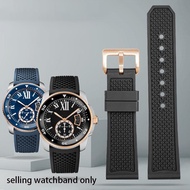 ∋ Fluororubber watch strap for cartier calibre series W7100055 / wgca0010 fluororubber watch band men's wristband bracelet 23mm
