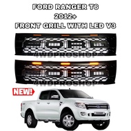 FORD RANGER T6 2012+ Front grill with 3 led new design