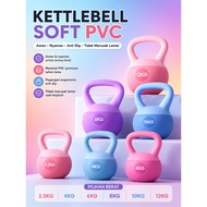 Kettlebell Soft PVC 2.5KG 4KG 6KG 8KG 10KG 12KG | Anti-Slip Home Gym Fitness Equipment Safe for Floo