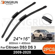 Car Front Windshield Wipers For Citroen DS3 DS 3 2009-2020 Wiper Blade Rubber 24"+16" Car Windshield