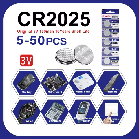 5-50pcs CR2025 CR 2025 3V Lithium Battery DL2025 BR2025 KCR2025 For Car Remote Control Watch Motherb