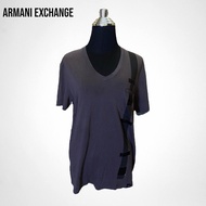 Armani Exchange เสื้อยืดคอกลมสีน้ำตาล