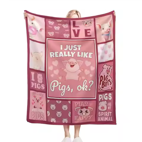Cute Pig Blanket for Girl Boy I Just Really Like Pigs Throw Blanket Pig Stuff Super Soft Cozy Plush 