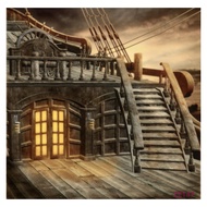 5x7FT Vinyl Studio Photography Backdrop Retro Pirate Ship Photo Background